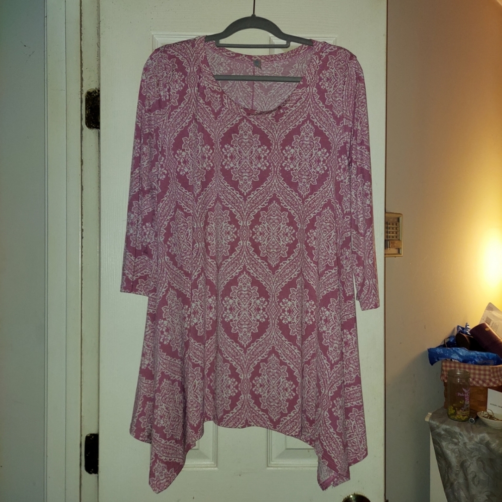 Pink and white pattern Tunic